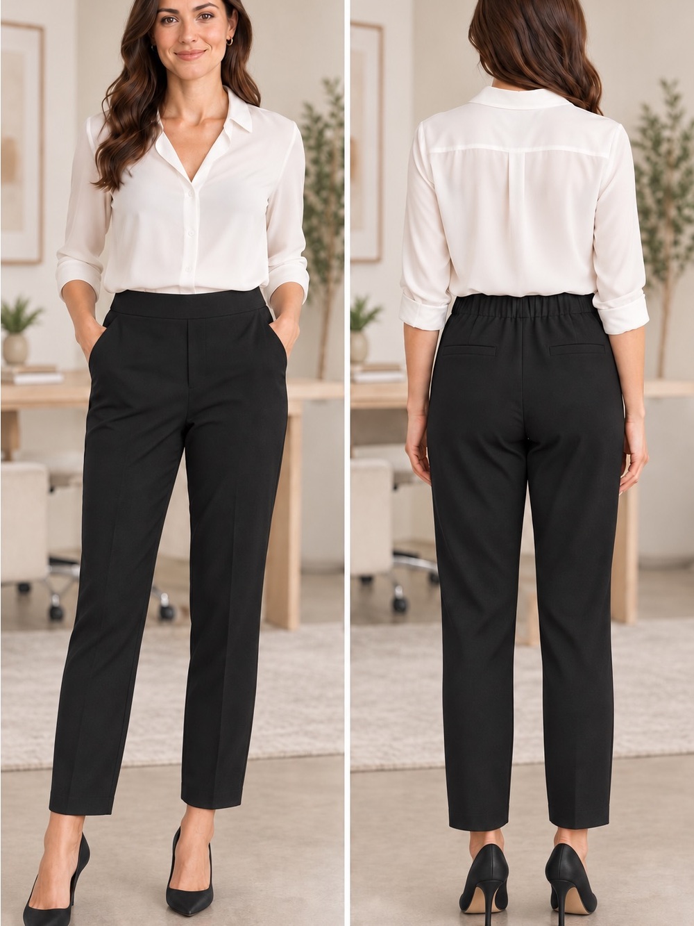 NWT Halara Classic Black Tapered 7/8 Ankle Pants — Women